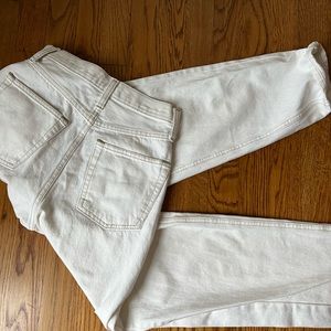 Abercrombie white stitched jeans